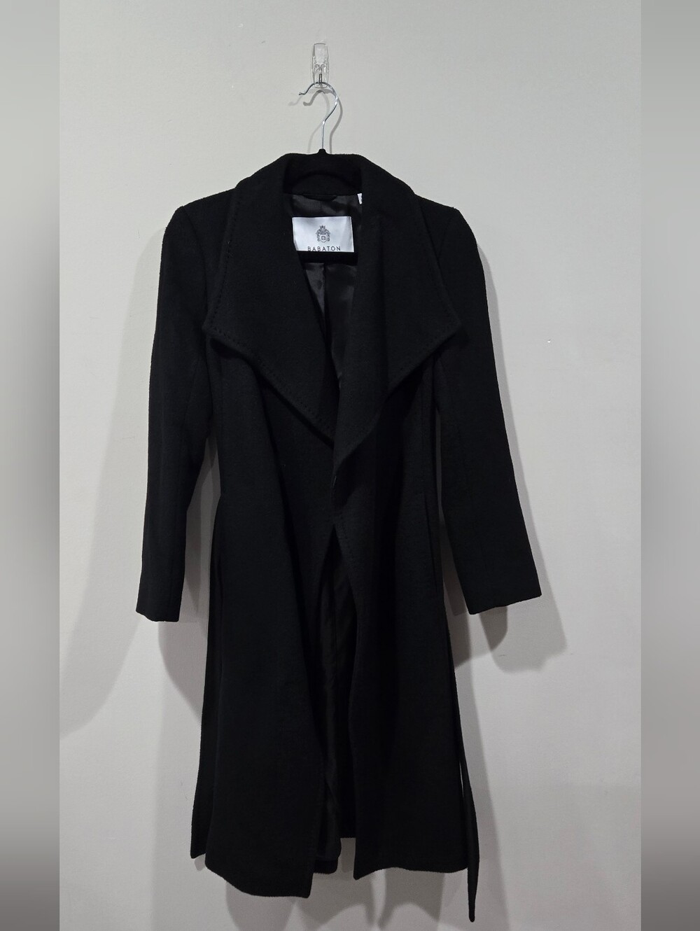 Babaton The Slouch Coat Black Wrap Trench Coat 2XS Fall Winter Coat